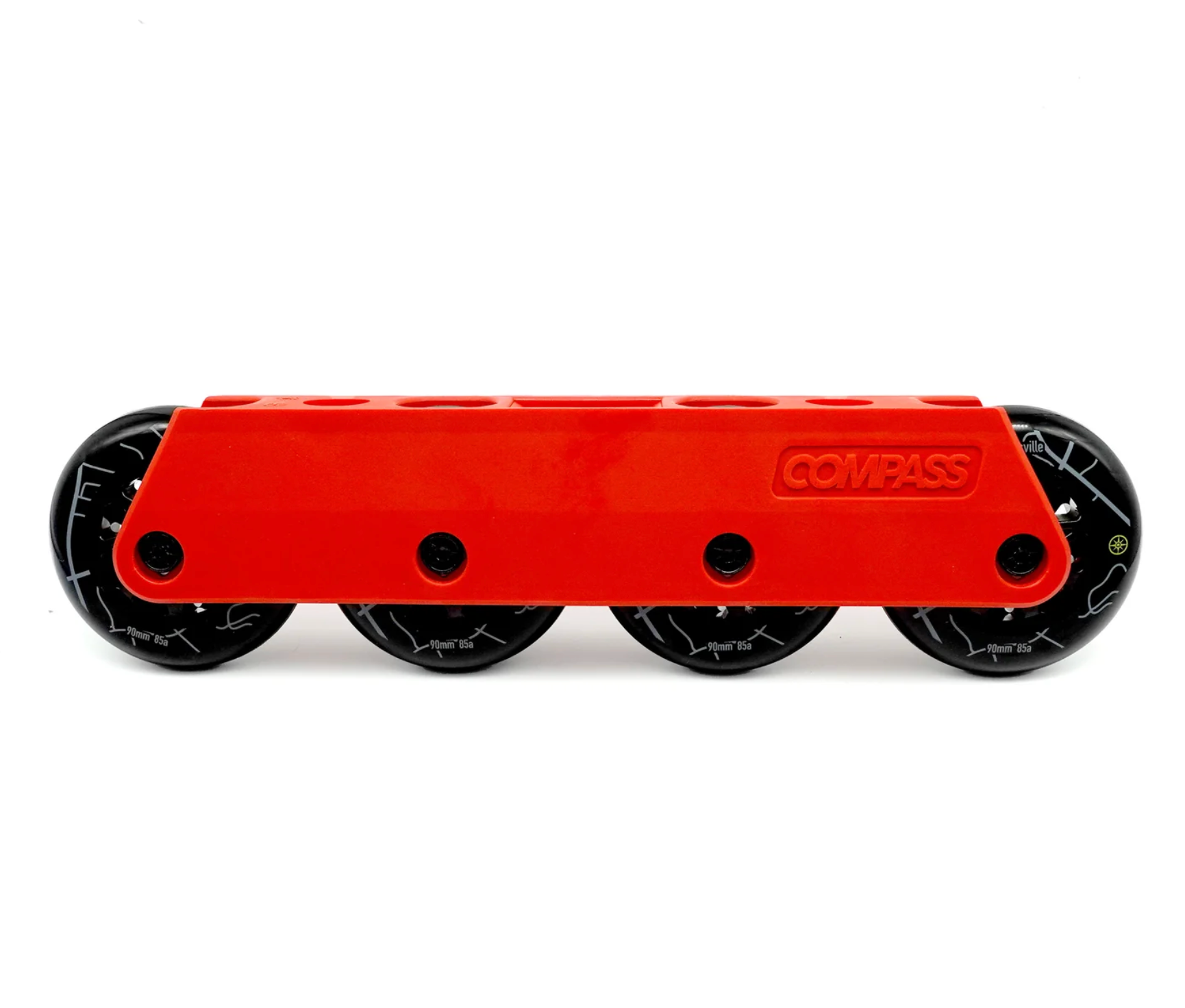 Compass 90mm UFS Inline Skate Frames Red, Intuition Skate Shop, Compass Ready to Roll Frames