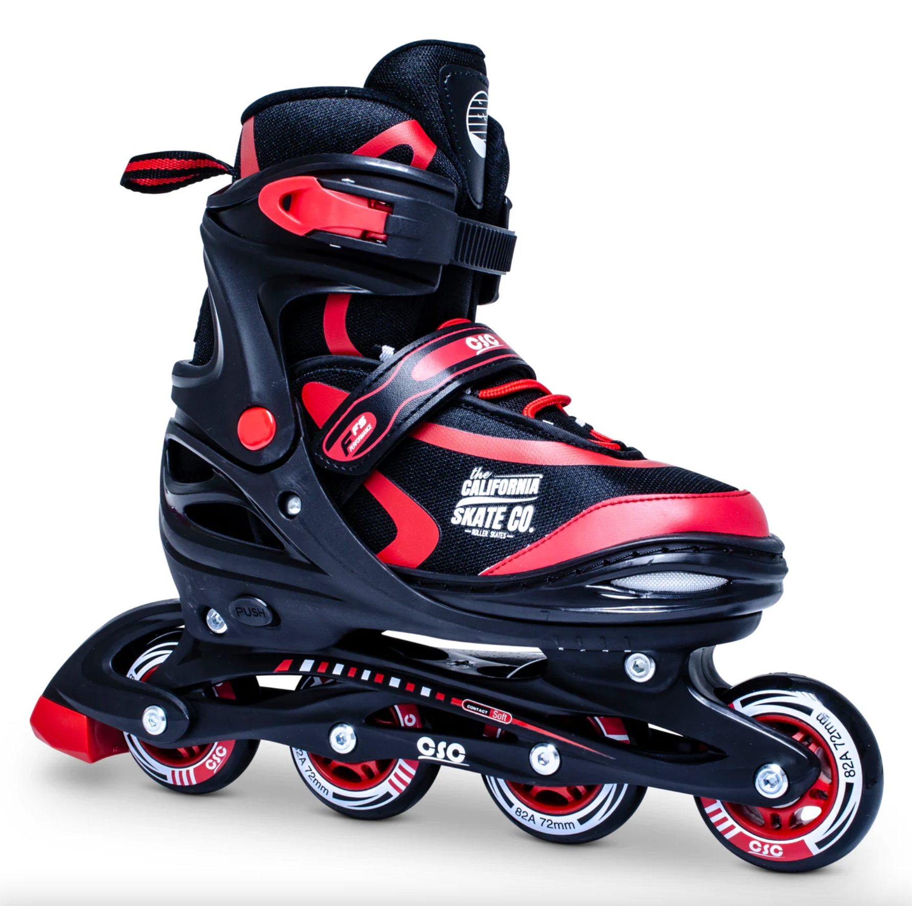 Sure Grip Zuma Junior Inline Skates Black and Red Adjustable Youth Rollerblades Size 10 - 13, Intuition Skate Shop, Skate Shops Near Me